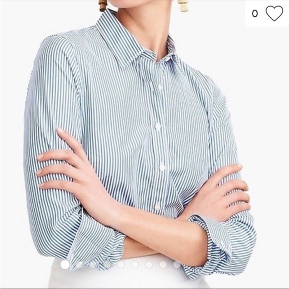 J Crew Striped Fitted Button Down Long Sleeve Shirt - Picture 1 of 7